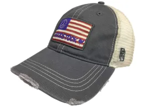 Woodstock Music Festival USA Flag Retro Brand Mesh Adjust Snap Trucker Hat Cap